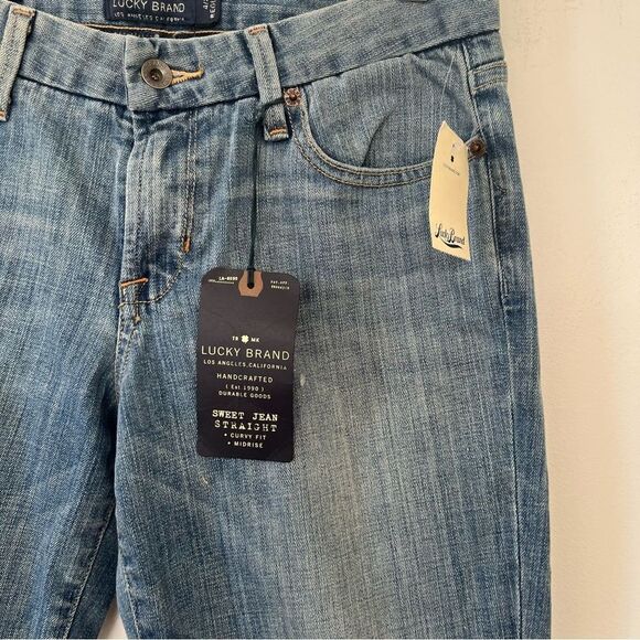 NWT Lucky Brand “Sweet Jean” Straight Curvy Mid Rise Med Wash Denim Jeans - Picture 9 of 16